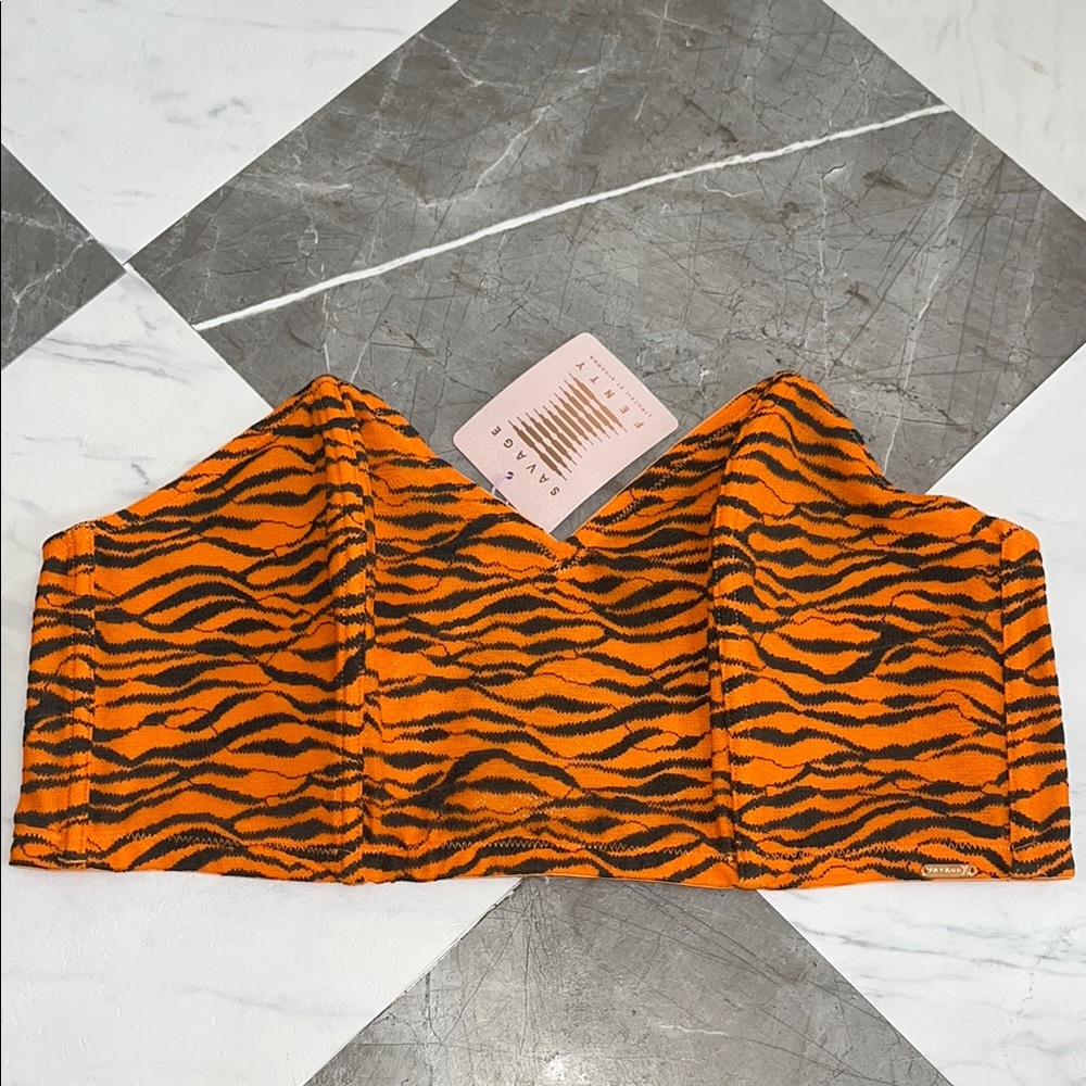 NEW savage x fenty curvy lace bandeau bralette orange ginger sz 2X